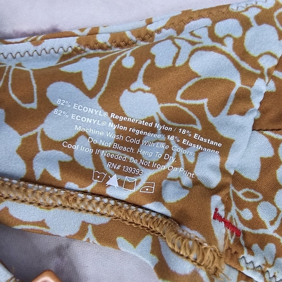 Everlane Swim Top Large Blue Honey Floral Bikini Scoop Neck Nyle Square … - Picture 12 of 15